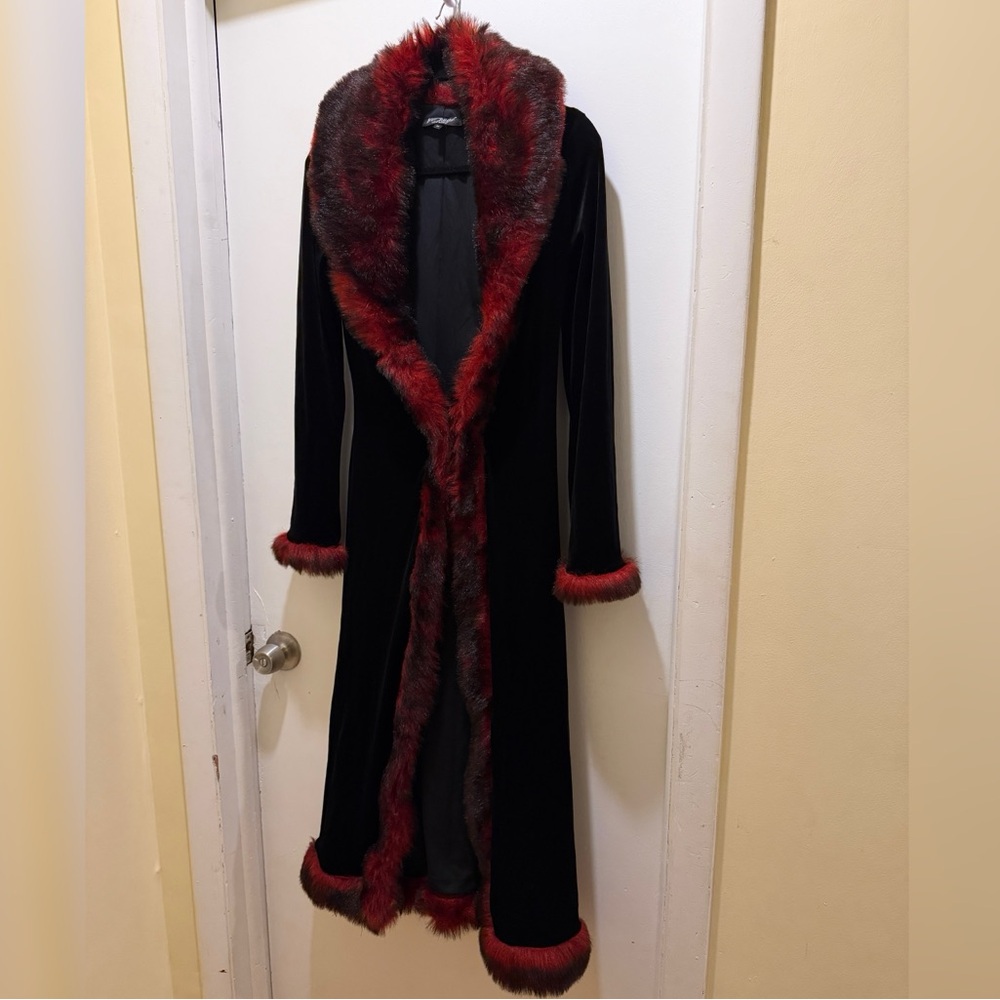 Vintage Betsey Johnson Penny Lane Jacket with Red Faux Fur Accent